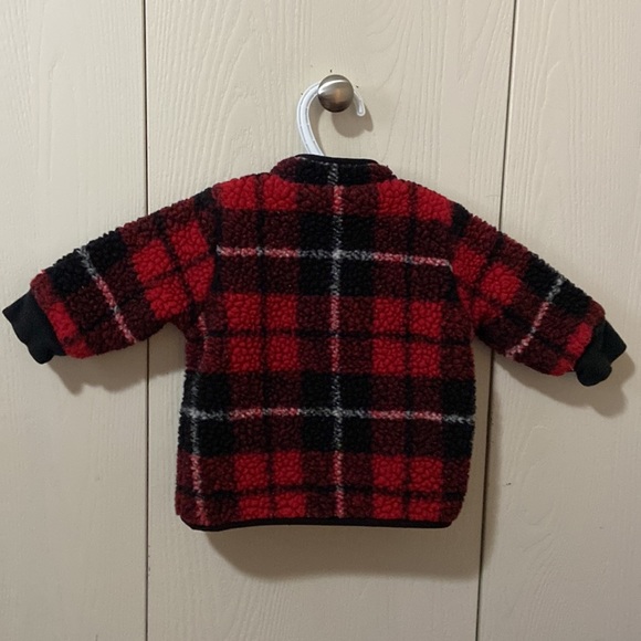 GAP Red, Black & White Plaid Sherpa Jacket - Picture 6 of 9